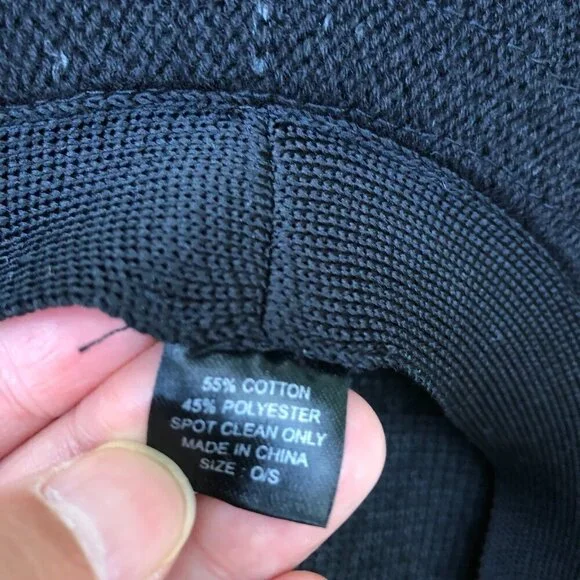 Women's Knit Sun Hat Fedora Women's Black Packable Travel Cap Cotton Blend - Picture 5 of 9